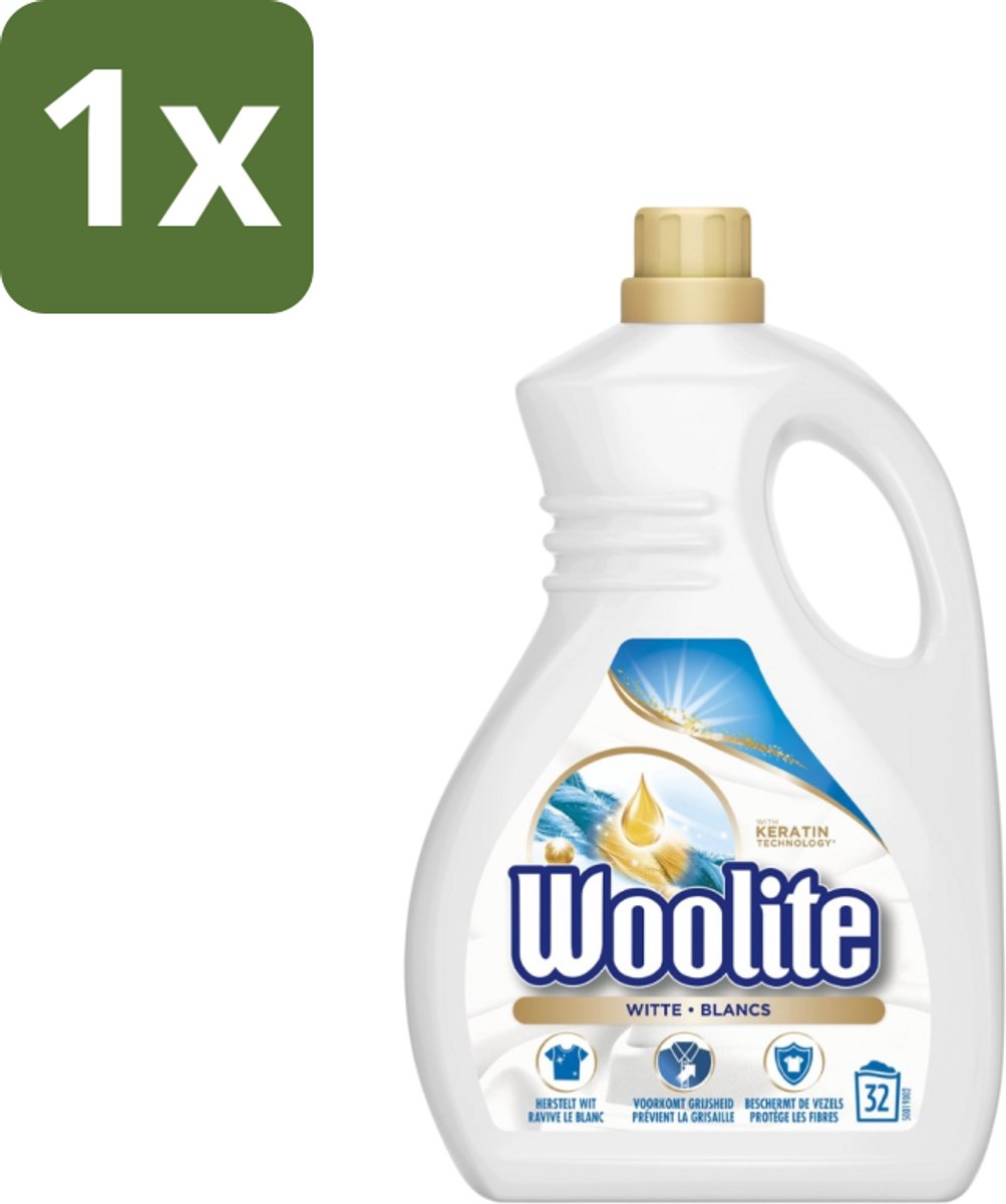 Woolite White - Vloeibaar Wasmiddel - Met Keratine - Witte Was - 32 Wasbeurten - 1,9L - 1 stuk