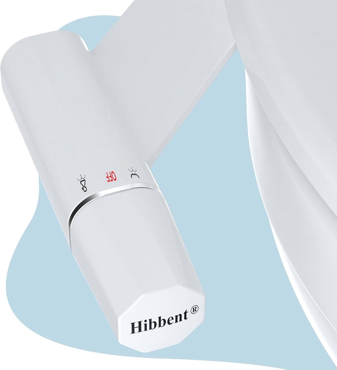 Ultra dunne niet-elektrische bidetbevestiging voor toilet met dubbele sproeiers, papierbesparend en eenvoudig te bedienen, wit