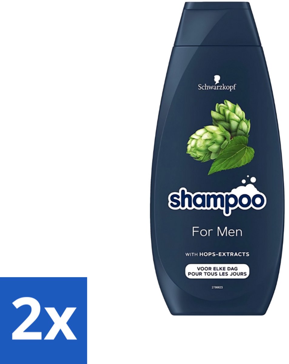 Schwarzkopf - Shampoo - For Men - Met Hop Extract - Voor elke dag - 400 ml - Voordeelverpakking - 2 stuks
