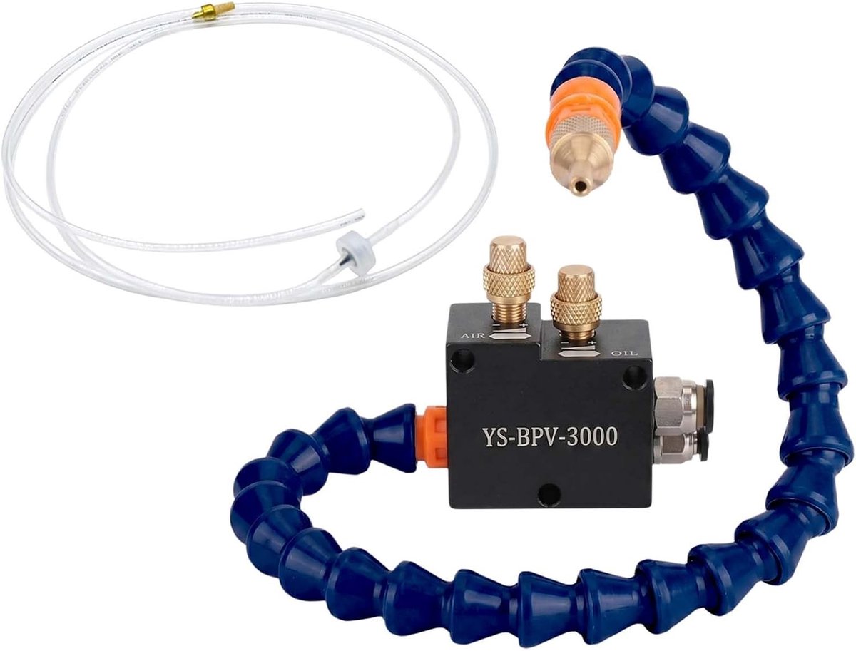 300 mm koelsproeier met 1,5 m vloeistofbuis voor CNC-freesmachines, nevelkoeling en smeersystemen, ideaal voor precisiebewerking