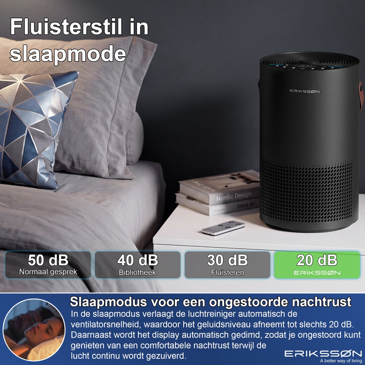 Erikssøn Luchtreiniger Air Pure Pro - 397 m3/u - Zwart thumbnail 3