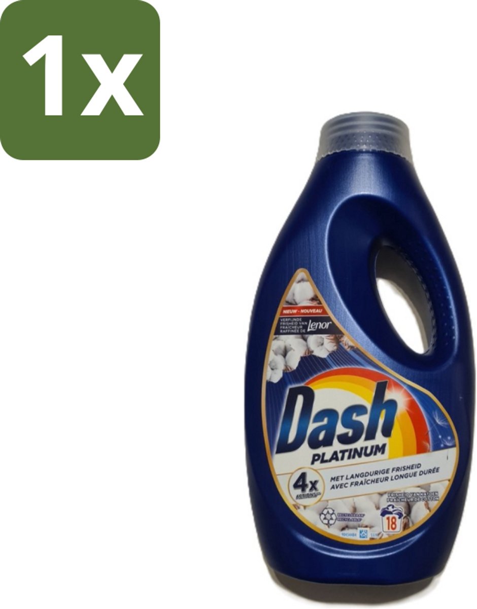 Dash Platinum - Lenor Collectie - Vloeibaar Wasmiddel - Witte en Gekleurde Was - 18 Wasbeurten - 1 stuk