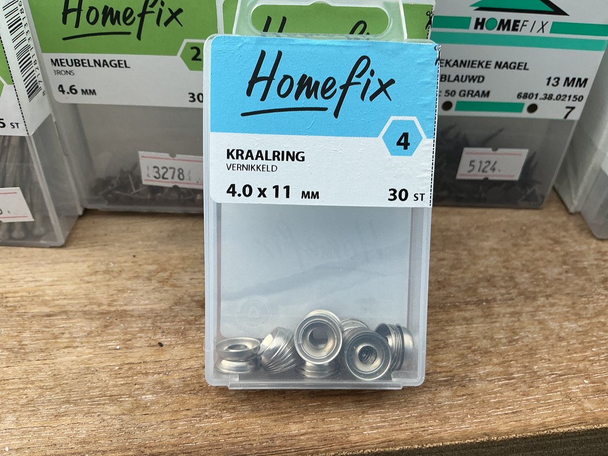 Kraalringen. Vernikkeld. 4.0 x 11 mm. 30 stuks. Homefix.