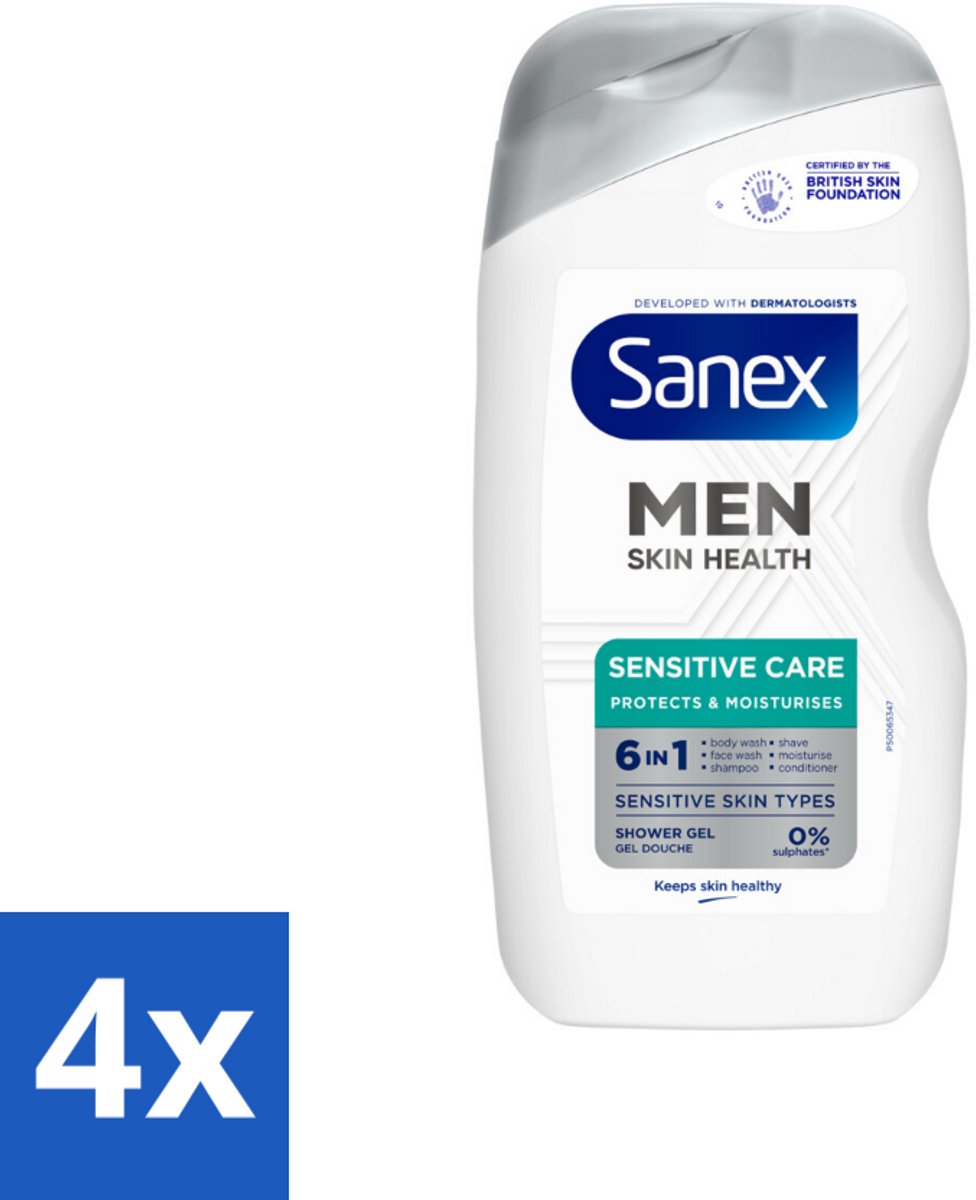 Sanex – Douchegel – Men Sensitive – 400 ml - Voordeelverpakking - 4 stuks