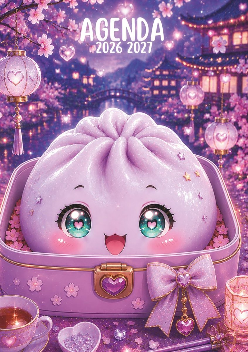 agenda scolaire 2026 2027 Dumpling: Bao, Kawaii, Cute, Girly - Une page par jour, Journalier - ShopVlot