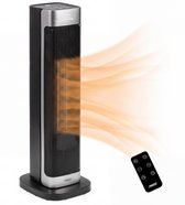 Princess Keramische Kachel - Ceramic Heater - 2200W - Instelbare Thermostaat - Timer 1-24 uur - Oscillatie 60° - Afstandsbediening - Zwart/Zilver - 344559