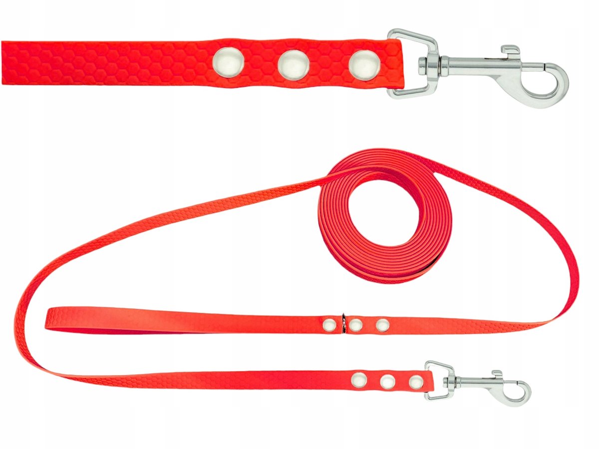 Waterdichte Biothane Hondenriem PVC Hexa 10m 16mm - Rood