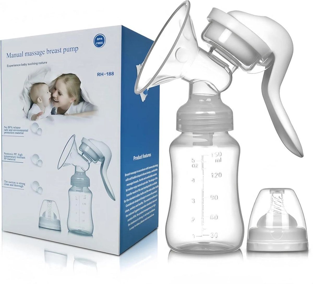 casalora - Borstkolven - Borstkolf - Kolfapparaat Handkolf - Handmatige kolkset - BPA Vrij - Compact en draagbaar