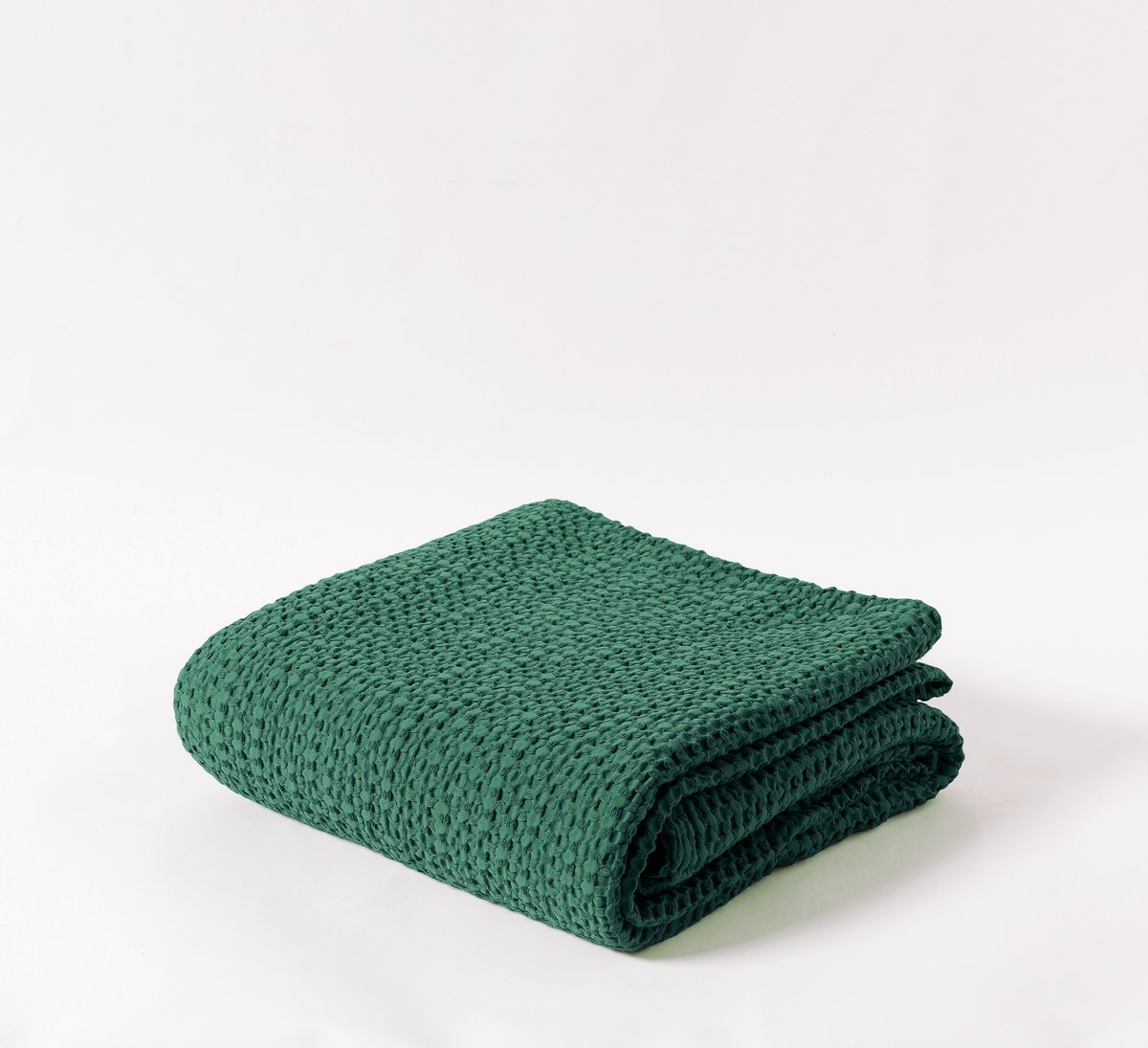 Katoenen Bedsprei 240x260cm Groen - Wafelstructuur
