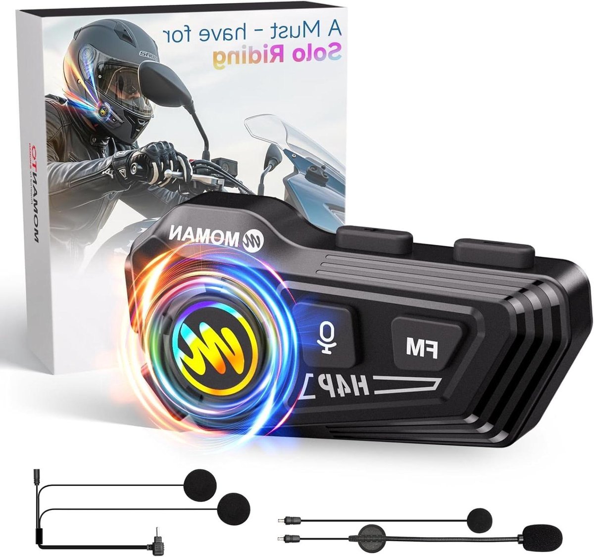 Motorfiets Headset - Helm Luidspreker - Veilig Rijden - Dubbele Smartphone Connectie - 32 Uur Werktijd - Zwart