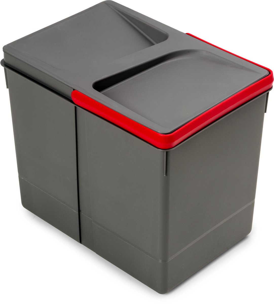 Emuca Recyclingcontainers voor keukenlade, hoogte 266 mm, 1x15L, Actraciet grijs