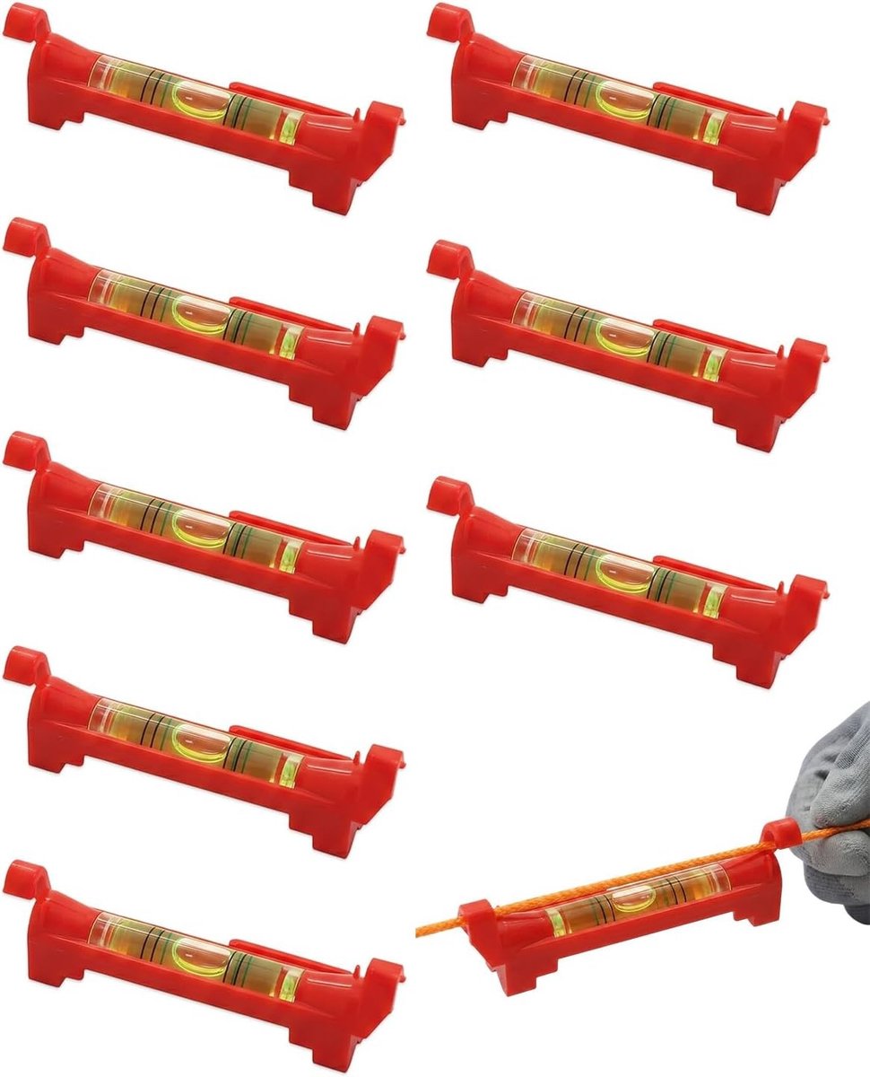 8 Stuks Line Level - Duurzaam Plastic voor Nauwkeurige Uitlijning in Metselwerk, Tegels en Hekken