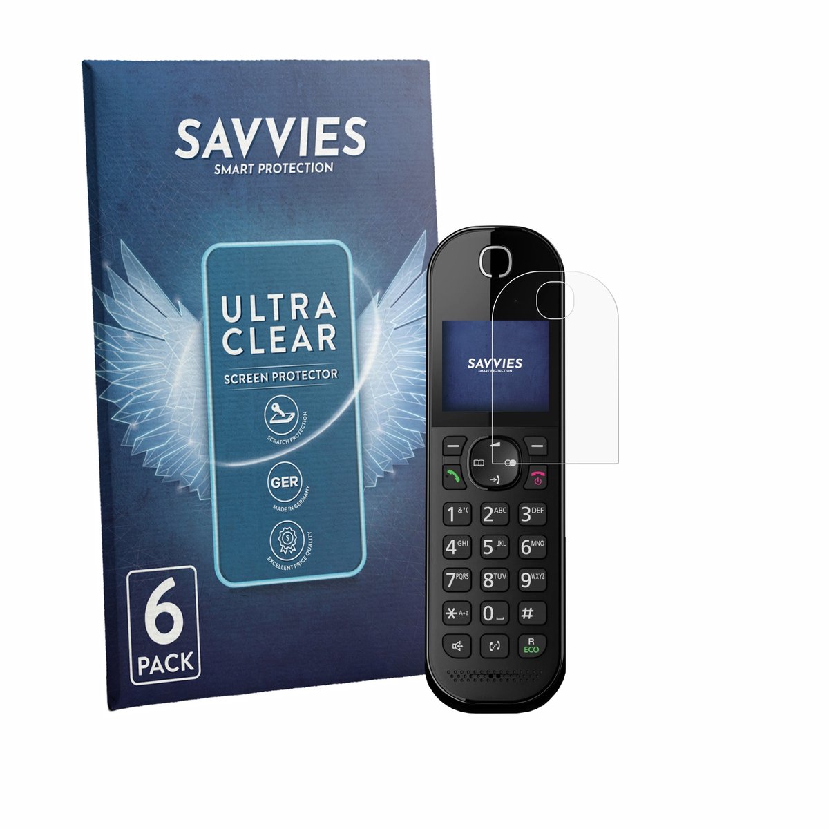 Savvies - Screenprotector voor Panasonic KX-TGC420 - Folie Beschermfolie transparant 6 Stuks