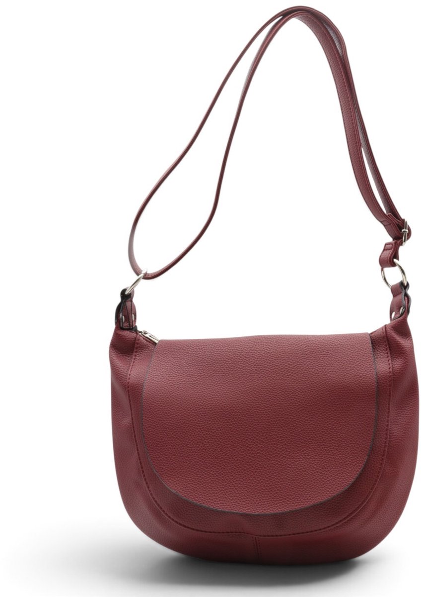 Flora & Co - Paris - crossbody schoudertas - lange instelbare draagriem - flap en ritssluiting - bordeaux