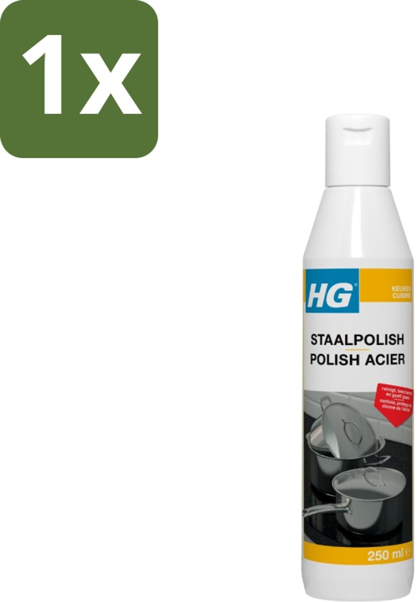 1 x HG - Staalpolish - Beschermt & Polijst RVS - 250 ml - Roestvrij Staal Polish - Keukenpolijst - Beschermende Polish - Glanspolijst - Keukenonderhoud