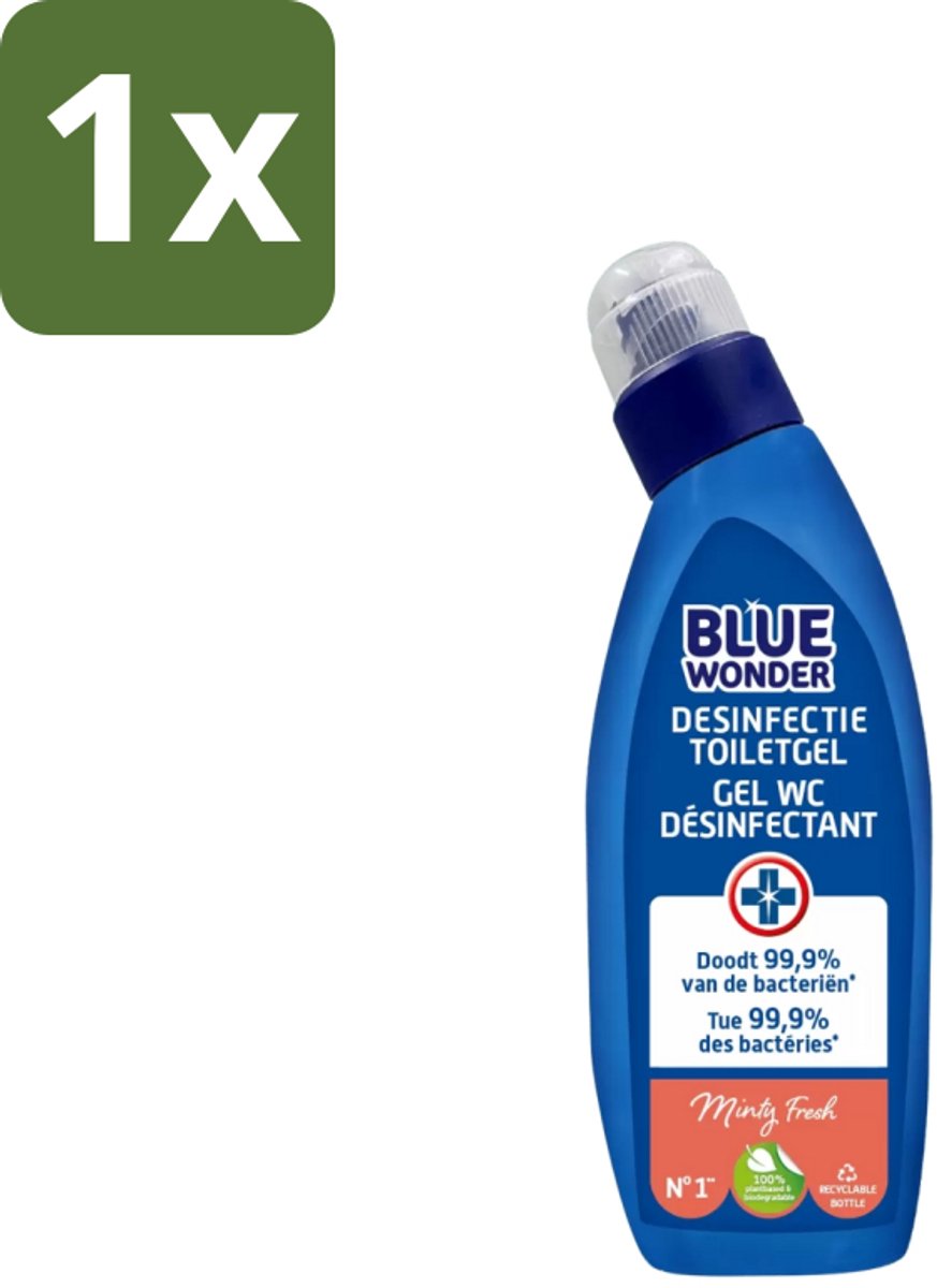 1 x Blue Wonder - Toiletreiner - Desinfectie Gel - Minty Fresh - 750 ml - Toiletreiniger - Desinfectiegel - Kalkaanslag - Toilet Reinigen - Toilet Desinfecteren