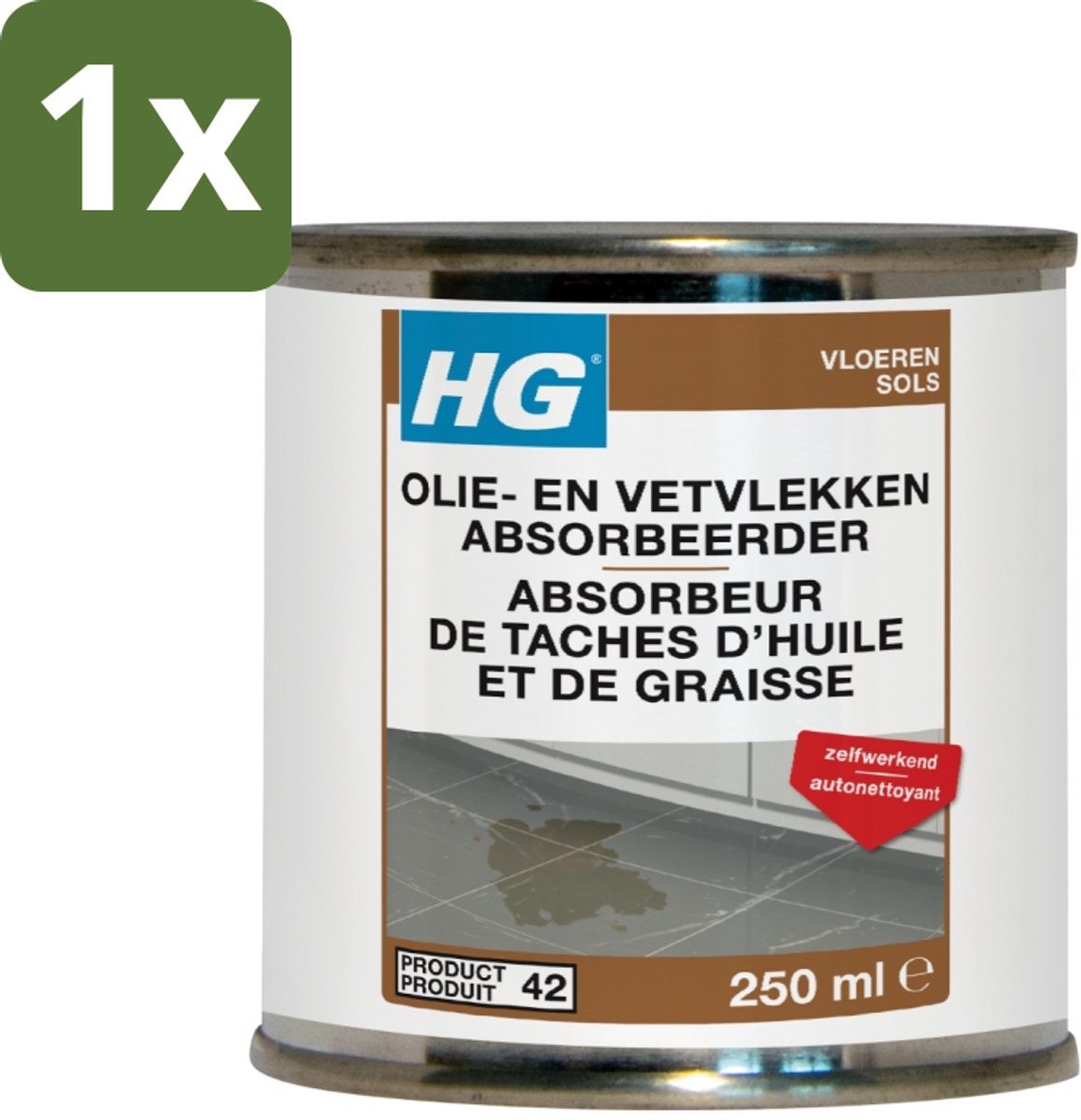 1 x HG Natuursteen Olie & Vetvlekken Absorbeerder 250 ml - Olie En Vetvlekken Absorberen - Natuursteen Vlekken Verwijderen - Vlekken Op Beton - Vlekken Op Cement - Vlekken Op Marmer