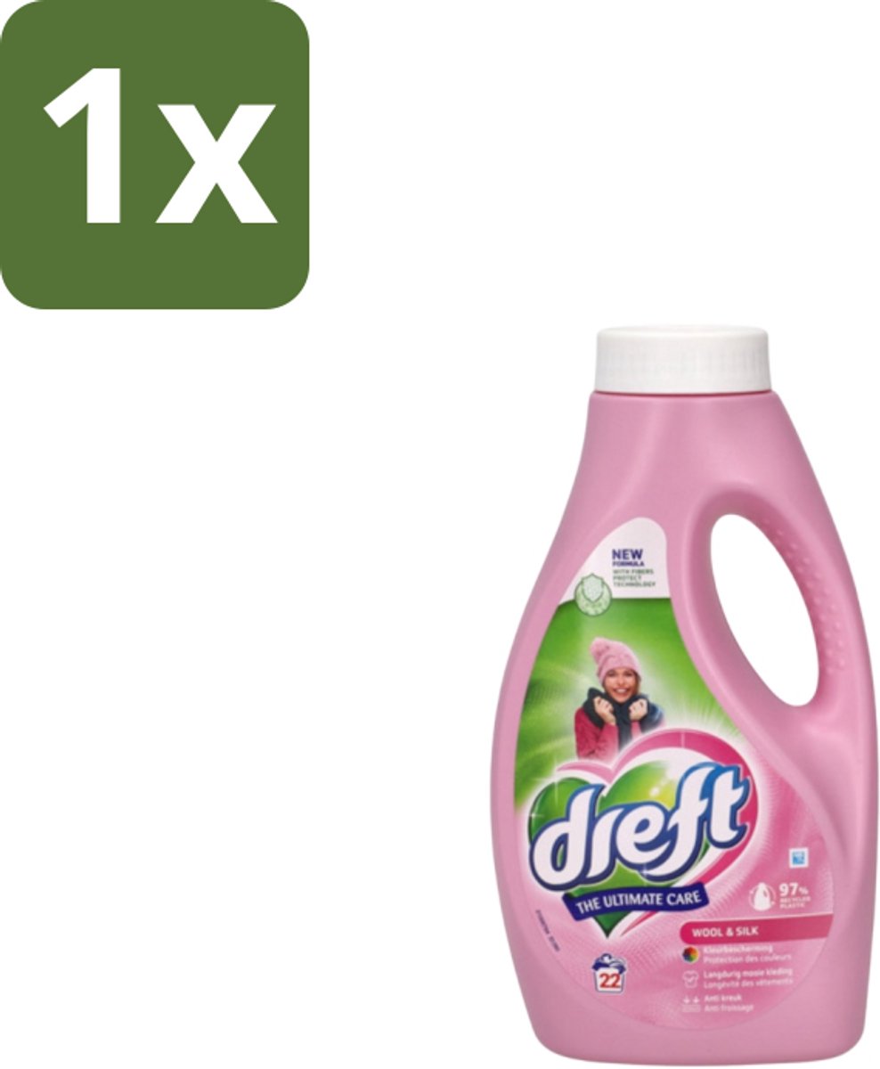 Dreft – Vloeibaar Wasmiddel – Wol & Zijde – 22 Wasbeurten - 1 stuk