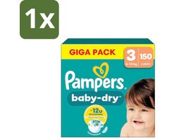 Pampers – Luiers – Baby Dry Maat 3 – 150 Luiers - 1 stuk