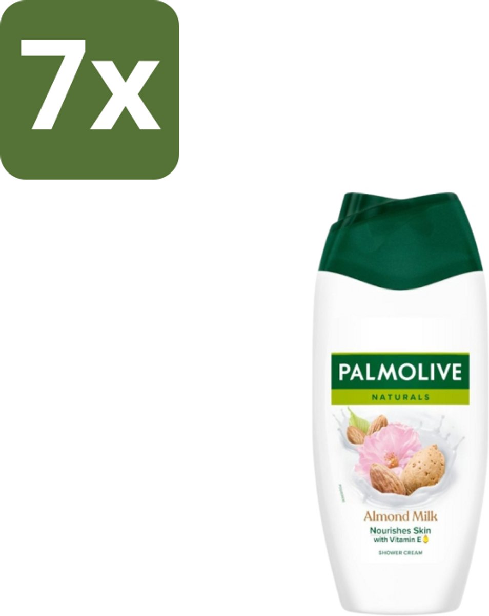 7 x Palmolive Douchecrème Naturals Amandelmelk 250 ml - Douchegel Amandel - Zachte Reiniging - Huid Verzorgen - Amandelmelk - Hydraterende Douchegel