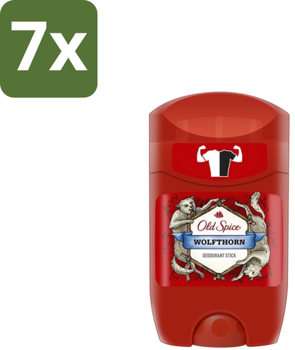 7 x Old Spice – Deodorantstick – Wolfthorn – 50 ml - Old Spice Wolfthorn - Deodorant Stok - Anti-geur - Frisheid - Geur