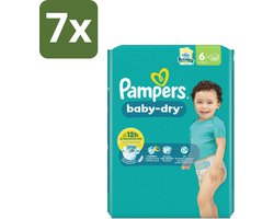 7 x Pampers – Luiers – Baby Dry Maat 6 – 22 Luiers - Baby Luier - Droge Luier - Luier Voor Baby - Luier Maat 6 - Lekbescherming