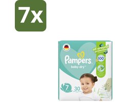 7 x Pampers – Luiers – Active Baby Dry Maat 7 – 30 Luiers - Luiers Voor Baby - Droge Huid - Comfortabele Luiers - Langdurige Droogheid - Peuters Luiers