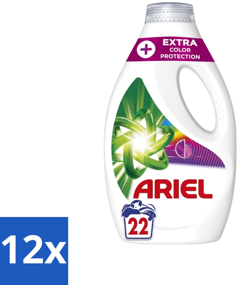 Ariel – Vloeibaar Wasmiddel – Extra Color Protection – 990 ml – 22 wasbeurten - Voordeelverpakking - 12 stuks