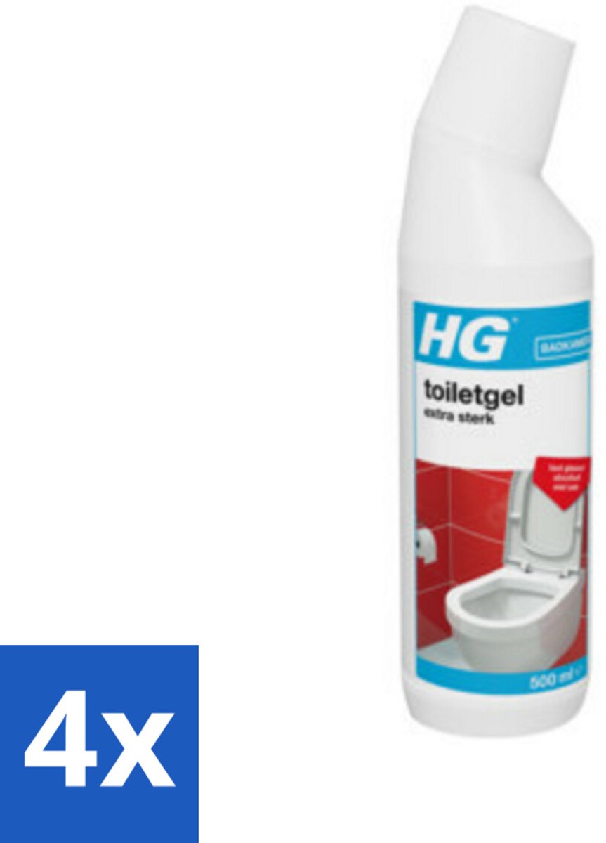 4 x HG Toiletgel Extra Sterk 500 ml - Toilet Schoonmaken - Kalk Verwijderen - Urinesteen Verwijderen - Toiletreiniger - Toiletgel