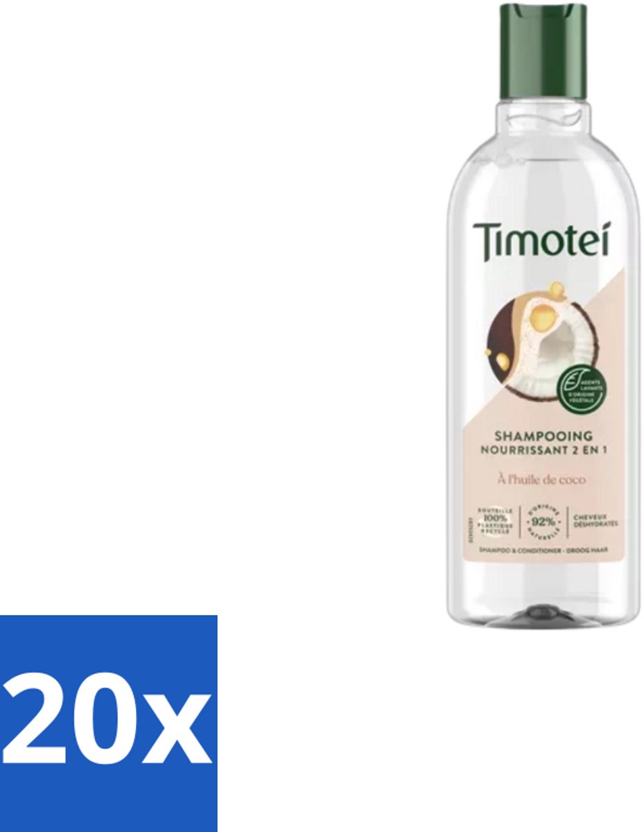 20 x Timotei - Shampoo - Nourrissant - 2in1 - 300ml - Voordeelverpakking - 20 stuks