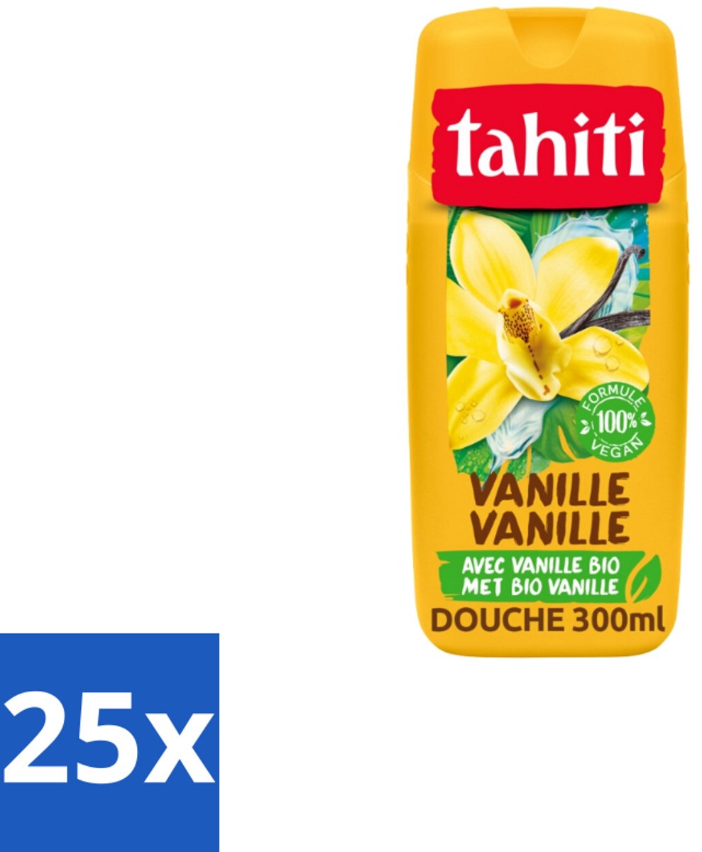 25 x Tahiti – Douchegel – Vanille - 315 ml - Douchegel - Vanille - Huidverzorging - Sheabutter - Amandelolie