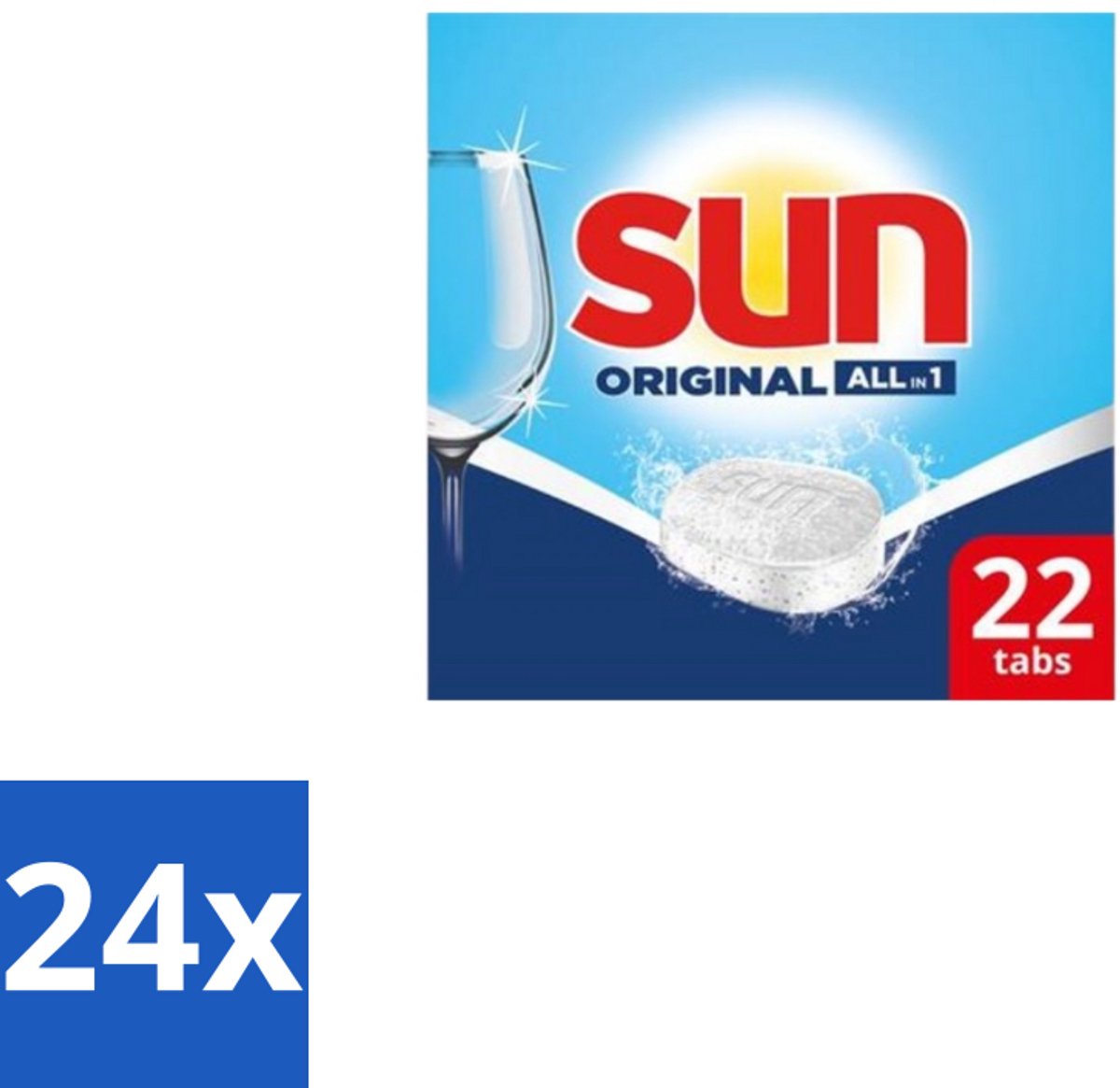 Sun – Vaatwastabletten – All-in-1 Original – 22 tabletten - Voordeelverpakking - 24 stuks