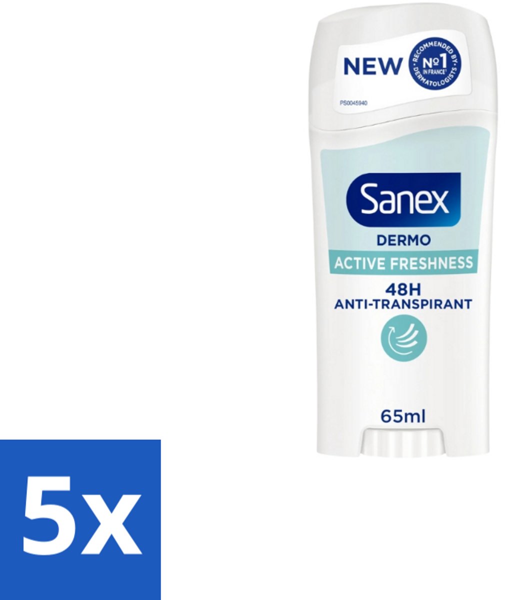 Sanex – Deodorant Stick – Dermo Active Freshness – 65 ml - Bulkverpakking - 5 stuks