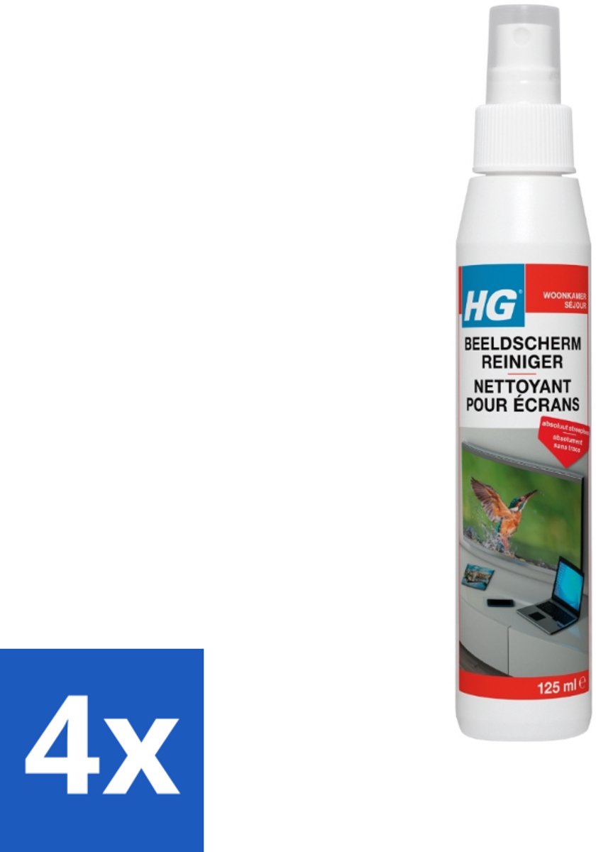 4 x HG Beeldschermreiniger 120 ml - Beeldschermreiniger - Beeldscherm Schoonmaken - Streepvrije Beeldscherm - Beeldscherm Reiniging - Lcd Reiniger