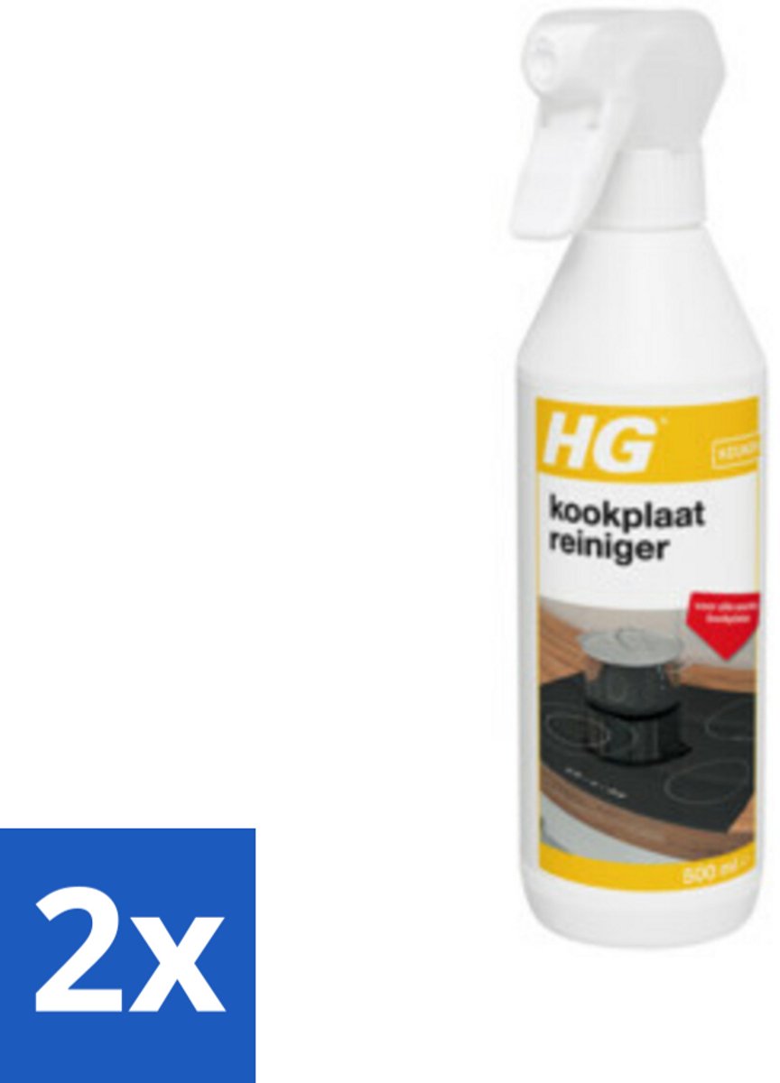 2 x HG Kookplaatreiniger 500 ml - Kookplaat Reiniger - Inductie Kookplaat Schoonmaken - Keramische Kookplaat Schoonmaken - Vet Verwijderen Kookplaat - Kalkaanslag Verwijderen Kookplaat