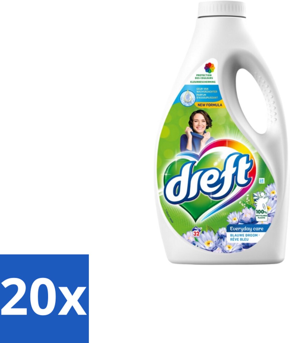 Dreft – Vloeibaar Wasmiddel – Blue Dream – 32 Wasbeurten - Bulkverpakking - 20 stuks