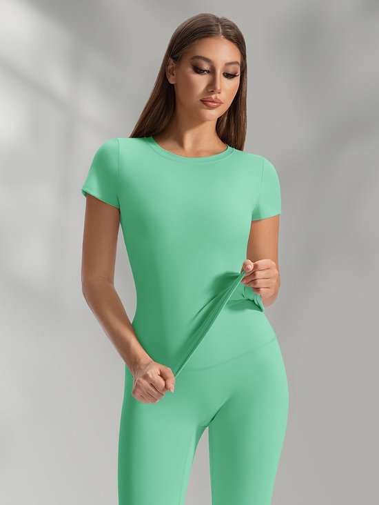 Currero Pilates Pak Dames - Yoga - Buttshaper - Gym - Fitness - Butt Lift - Bil Vergrotend - Heup Liftend - Yogakleding - Fel Groen XL — afbeelding 4