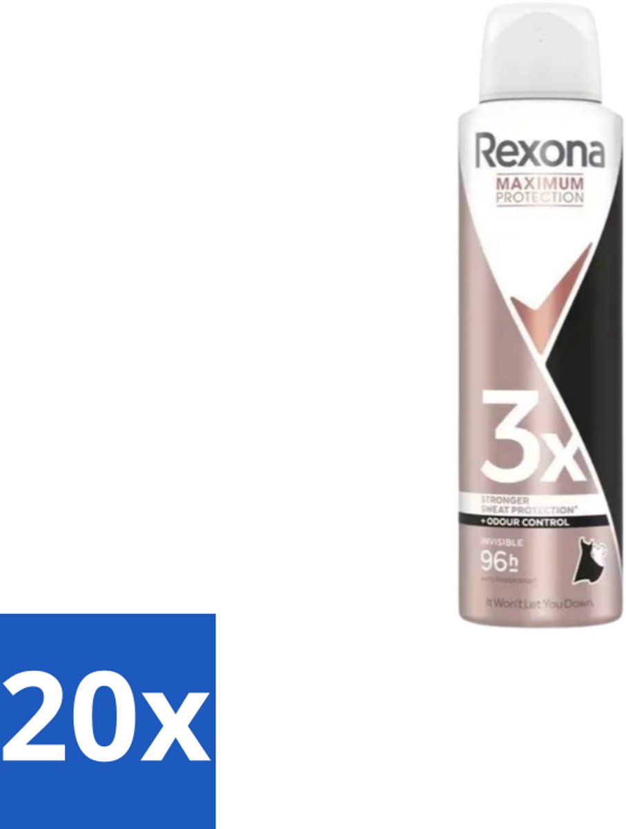 Rexona – Deodorant Spray – Maximum Protection Invisible – 150 ml - Bulkverpakking - 20 stuks