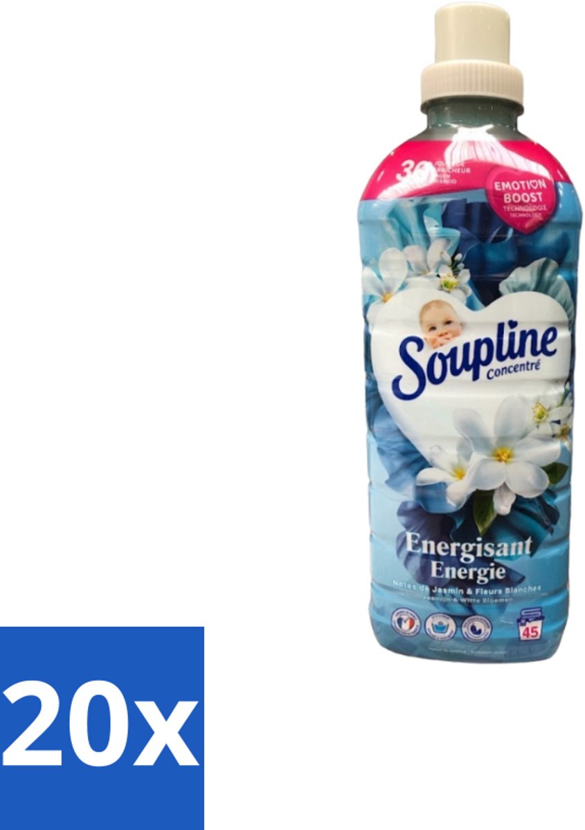 Soupline – Wasverzachter – Energie Jasmijn & Witte Bloemen – 950 ml - Bulkverpakking - 20 stuks
