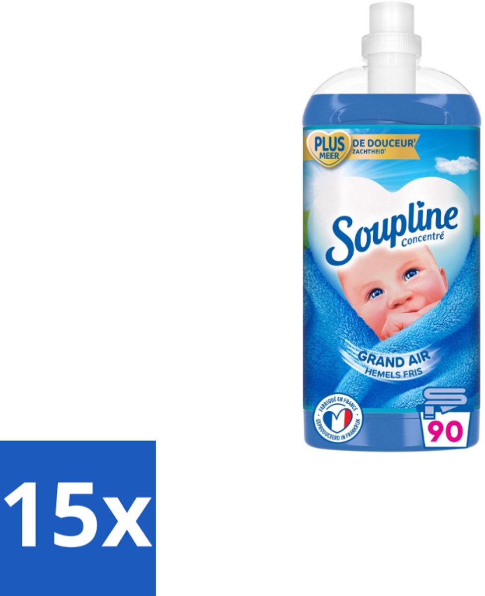 Soupline – Wasverzachter – Mediterrane Tuin – 950 ml - Bulkverpakking - 15 stuks