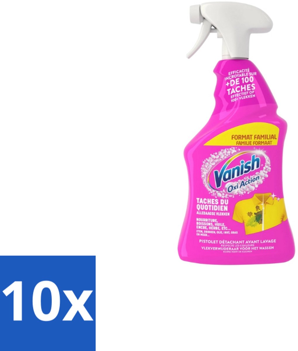 Vanish – Vlekverwijderaar Spray – Oxi Action 4-in-1 – 940 ml - Bulkverpakking - 10 stuks