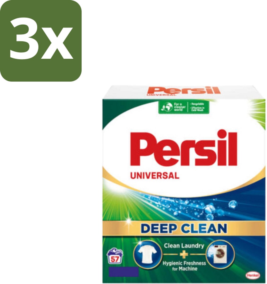 Persil – Waspoeder – Witte Was - 57 Wasbeurten - Bulkverpakking - 3 stuks