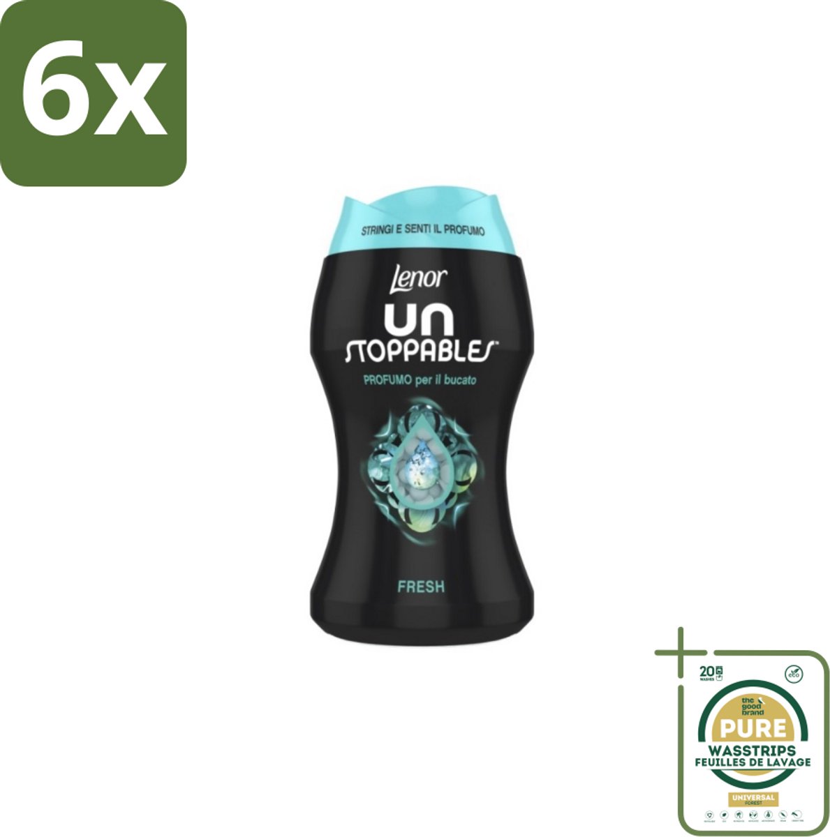 Lenor Unstoppables – Geurbooster – Fresh - 10 Wasbeurten - 140 g - Voordeelverpakking - 6 stuks - Geurparels was - Wasgeur