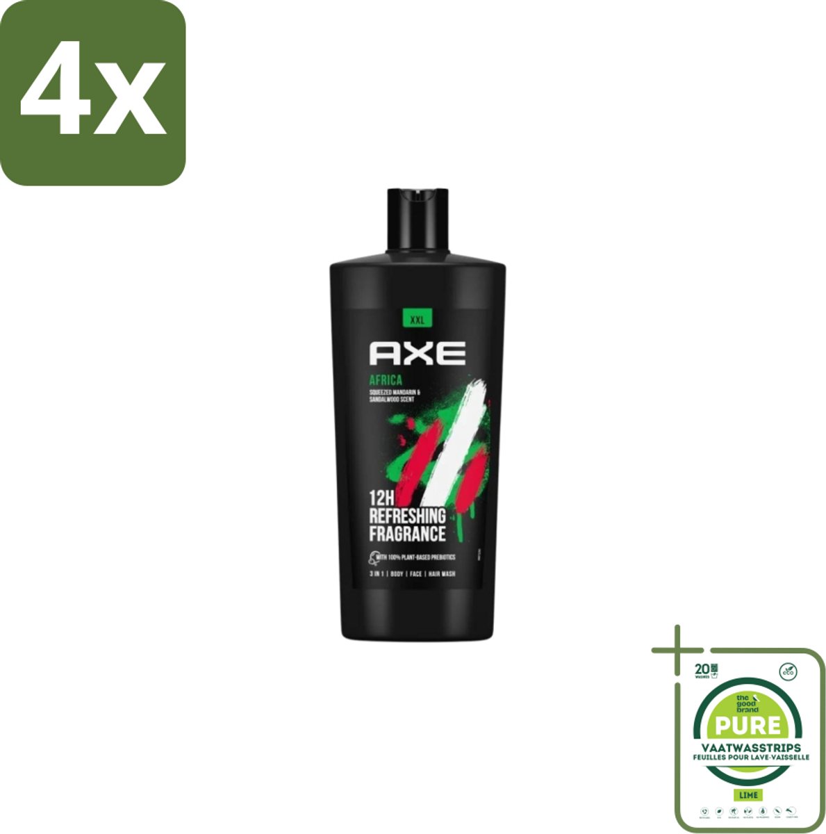 AXE – Douchegel – Africa – 700 ml - Voordeelverpakking - 4 stuks - Douchegel - Douchegel africa