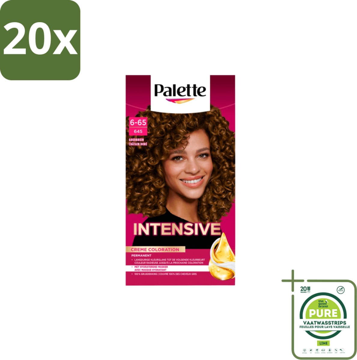 20 x Poly Palette – Haarverf – 6-65 / 645 Goudbruin – 115 ml - Grootverpakking - Goudbruin Kleuren - Haarverzorging - Haarkleur - Haarkleurresultaat - Anti-breuk Masker