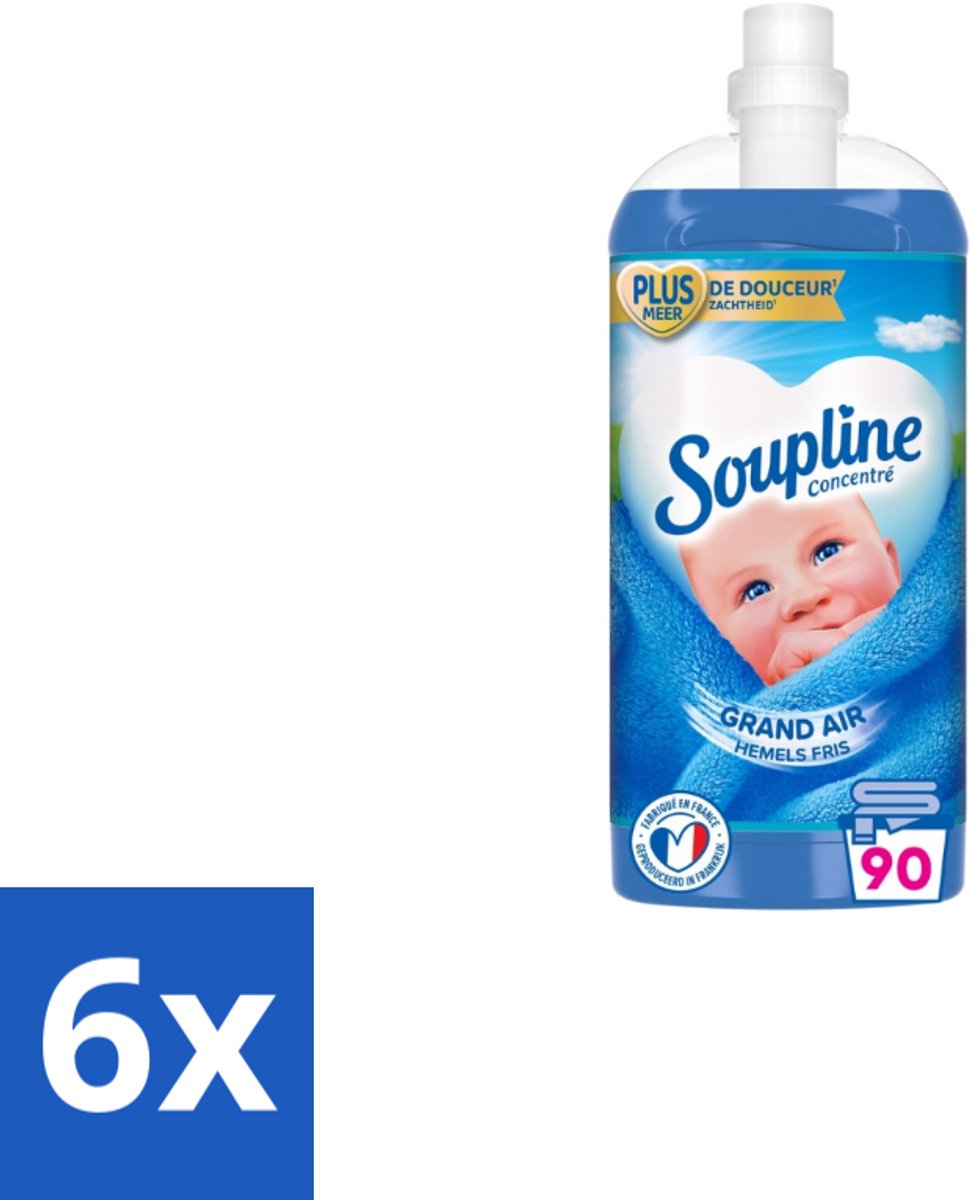 Soupline – Wasverzachter – Mediterrane Tuin – 950 ml - Voordeelverpakking - 6 stuks