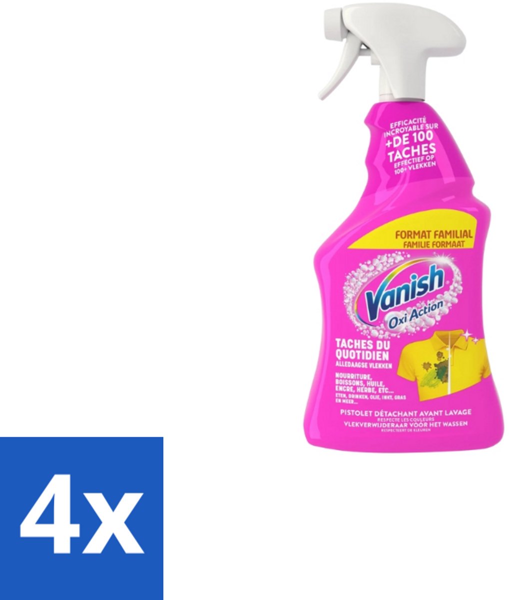 Vanish – Vlekverwijderaar Spray – Oxi Action 4-in-1 – 940 ml - Voordeelverpakking - 4 stuks