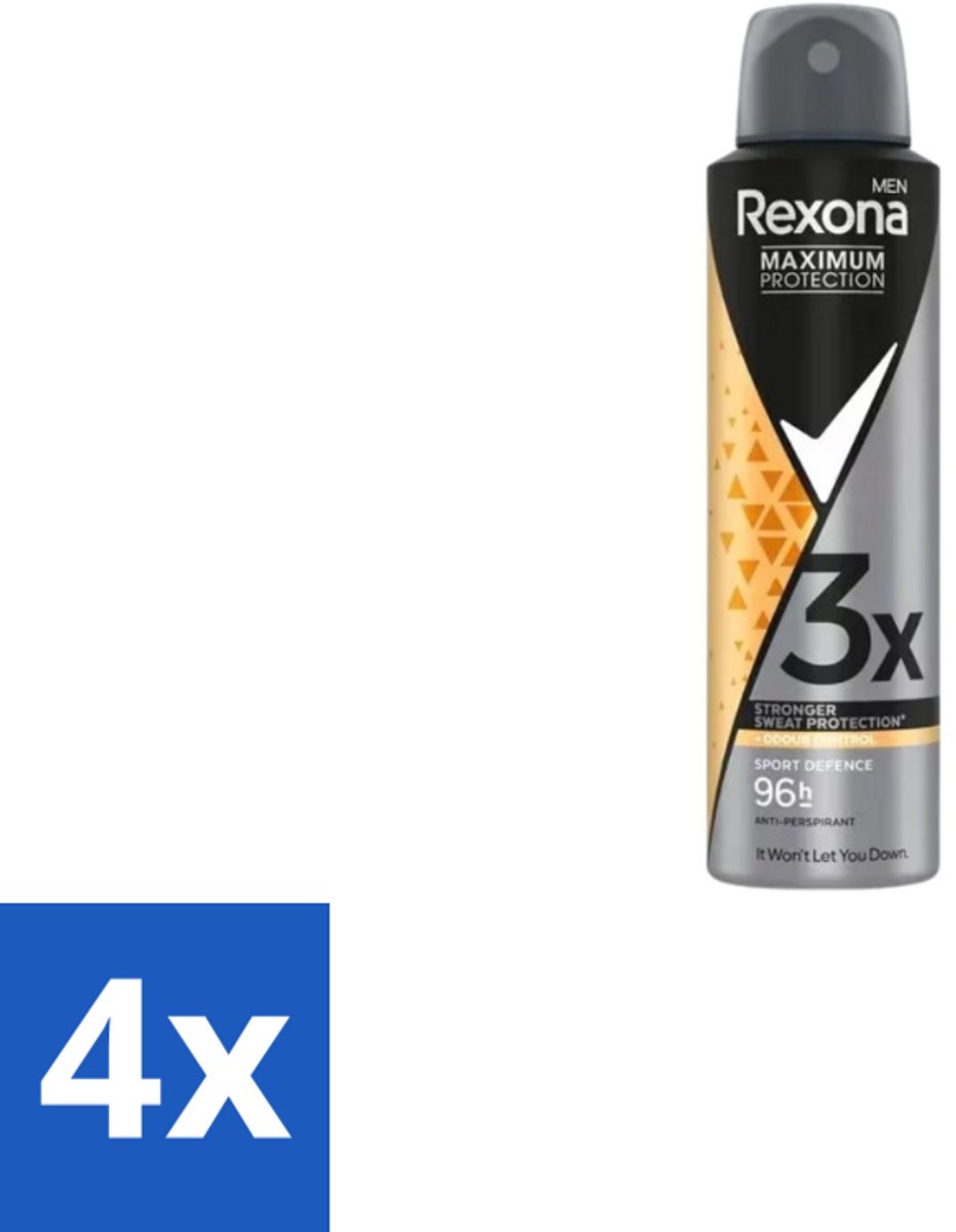 Rexona – Deodorant Spray – Maximum Protection Sport Defence – 150 ml - Voordeelverpakking - 4 stuks