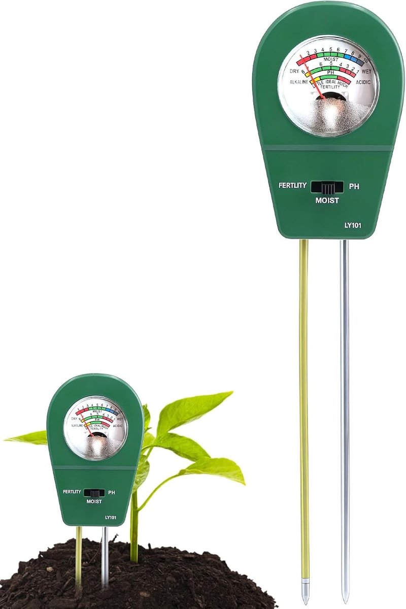 Bodemtester en vochttester, 3-in-1 bodemsonde voor optimale groei van tuin- en kamerplanten