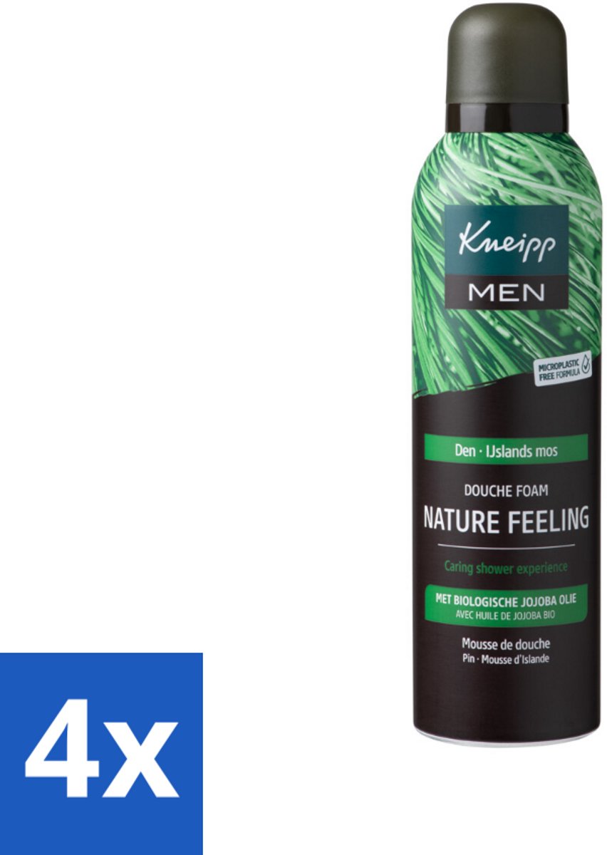 Kneipp – Men Nature Feeling – Douche Foam – Frisse Dennengeur – 200 ml - Voordeelverpakking - 4 stuks